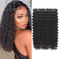 Great Grace Deep Wave Human Hair Bundles 12 14 16 in - Natural Black