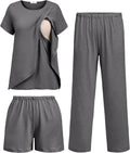 Maternity Nursing Pajamas Set 3 PCS - Comfortable Postpartum Sleepwear