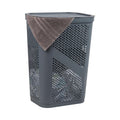 Slim Laundry Hamper with Lid 60L - Space-Saving Ventilated Basket