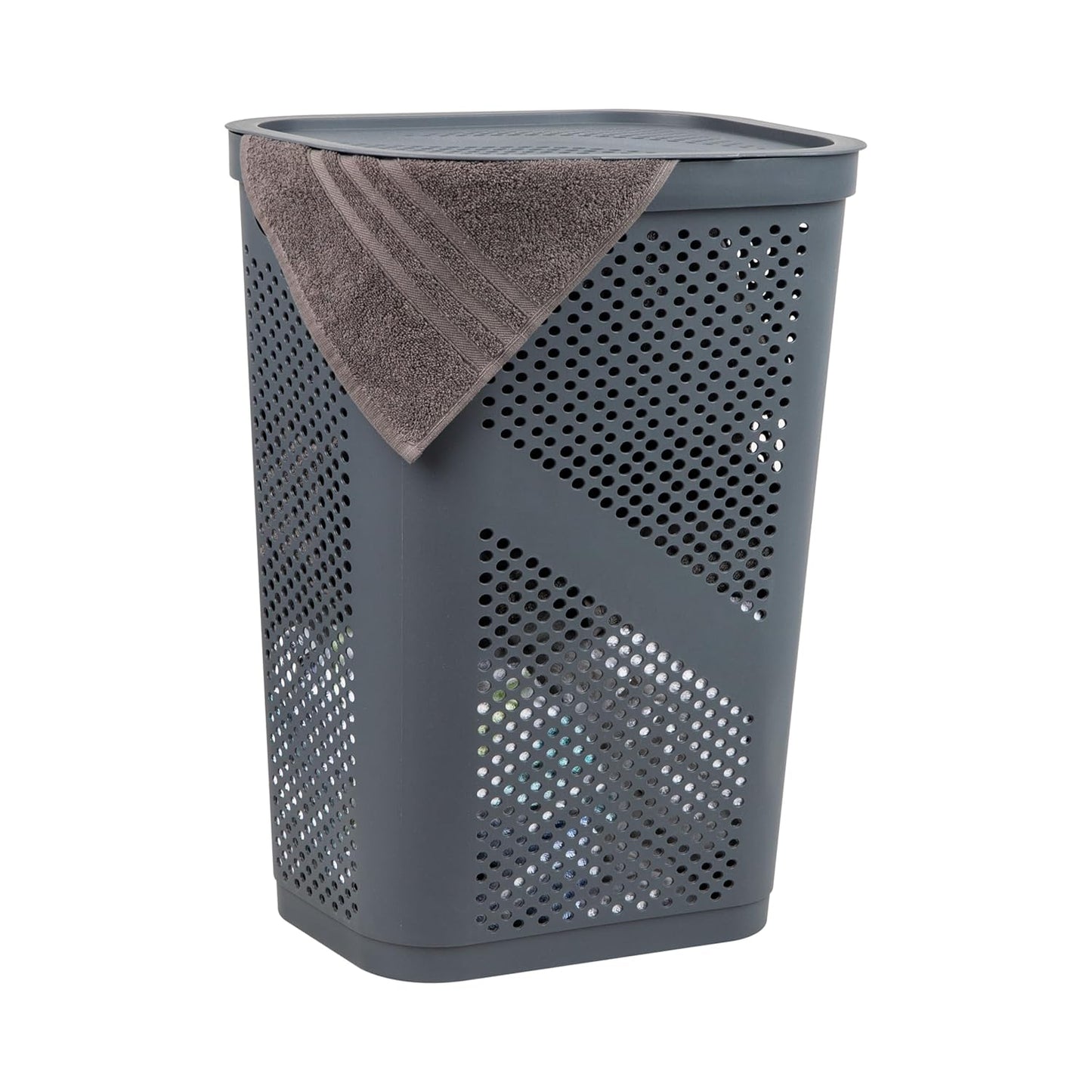 Mind Reader Slim Laundry Hamper with Lid for Efficient Storage