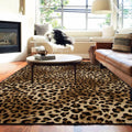 Leopard Rug 6x9 Washable Area Rug - Soft Low-Pile Leopard Print