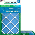 Filterbuy 10x20x1 MERV 13 Air Filter 2-Pack - Optimal Smoke & Allergy