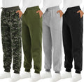 Boys Fleece Sweatpants 4 Pack - Warm Athletic Jogger Pants