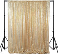 ShinyBeauty 4x7FT Light Gold Sequin Backdrop - Sparkle in Style