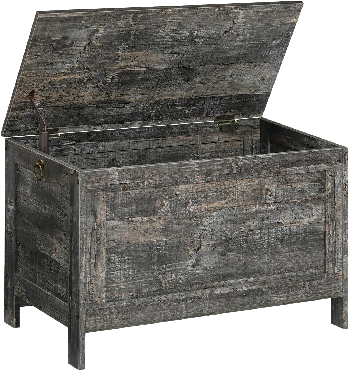 HOOBRO Toy Box with Safety Hinge - Vintage Gray Storage Chest