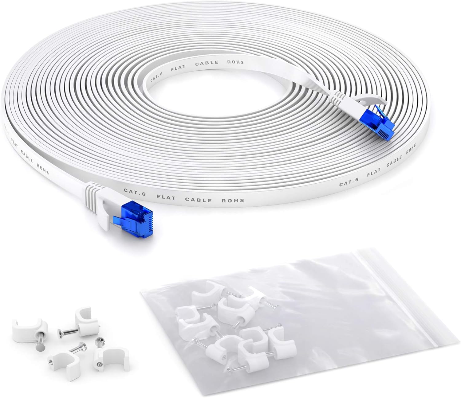 75ft Break-Proof Flat Ethernet Cable - Fiber Optic Speed!