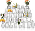 Glass Bud Vases Set of 32 for Elegant Floral Arrangements