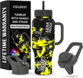 Coldest Tumbler 36 oz with Handle and Straw - Leak Proof Off Road