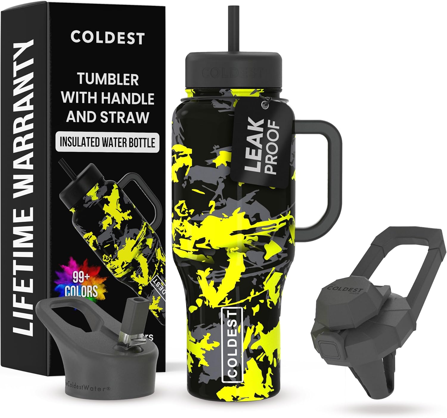 Coldest Tumbler with Handle and Straw - 100% Leak Proof Insulated