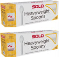 Solo White Heavyweight Spoons 500 Count (2 Pack) - Durable Disposable