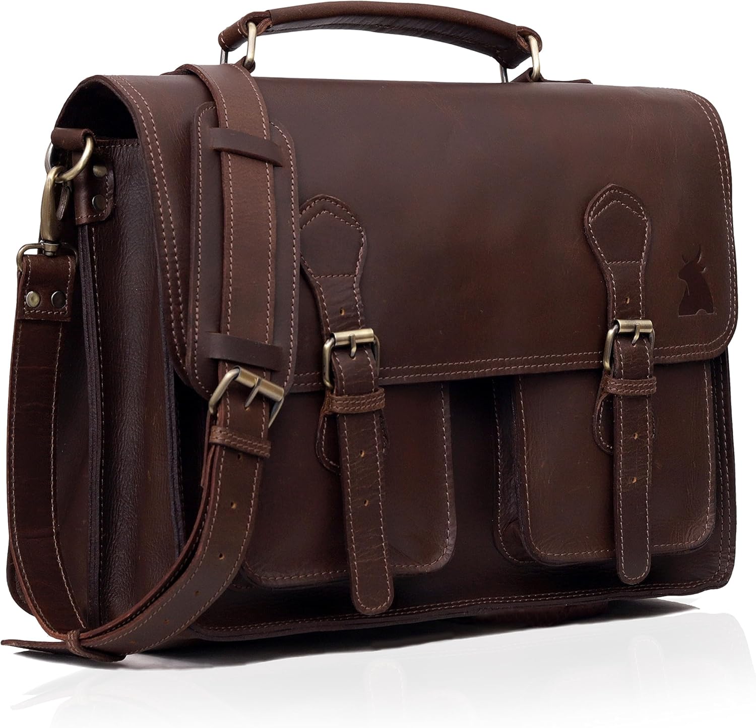Leather Messenger Bag for Men - Vintage Handmade Briefcase