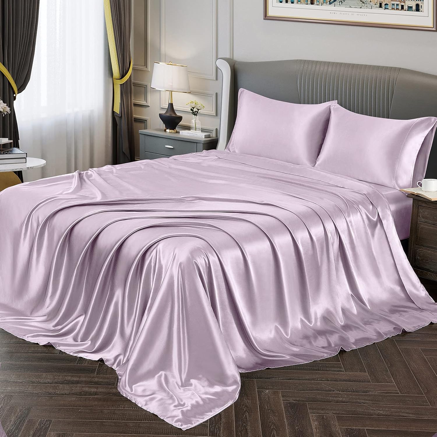 Vonty Satin Sheets King Size Set for Luxurious Sleep Experience