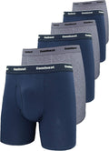 Men's 6-Pack Boxer Briefs Soft Breathable Underwear - Open Fly