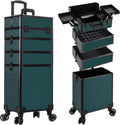 Rolling Makeup Train Case 4-in-1 Cosmetic Trolley - Large Storage