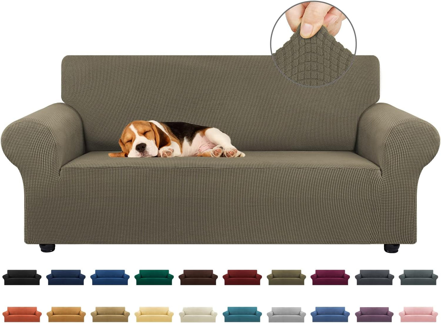 KEKUOU Stretch Loveseat Sofa Cover for 2 Cushion Couch 55-78 in