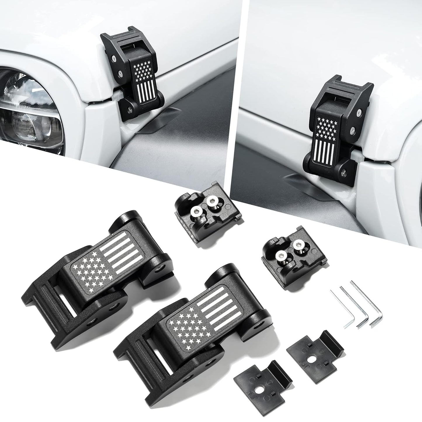 Seven Sparta Hood Latches for Jeep Wrangler & Gladiator Models