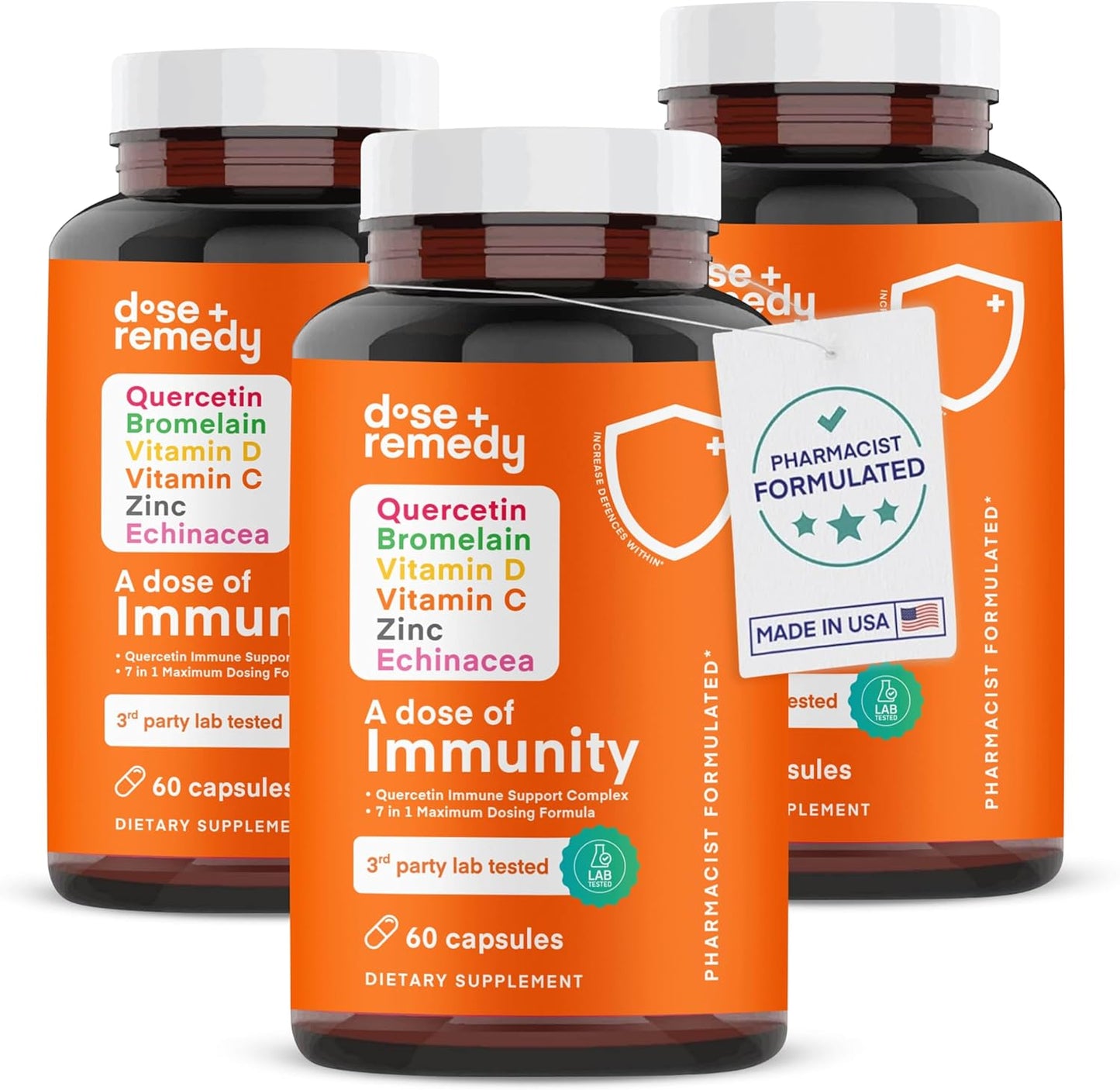 A Dose of Immunity Quercetin with Vitamin C and Zinc for Defense