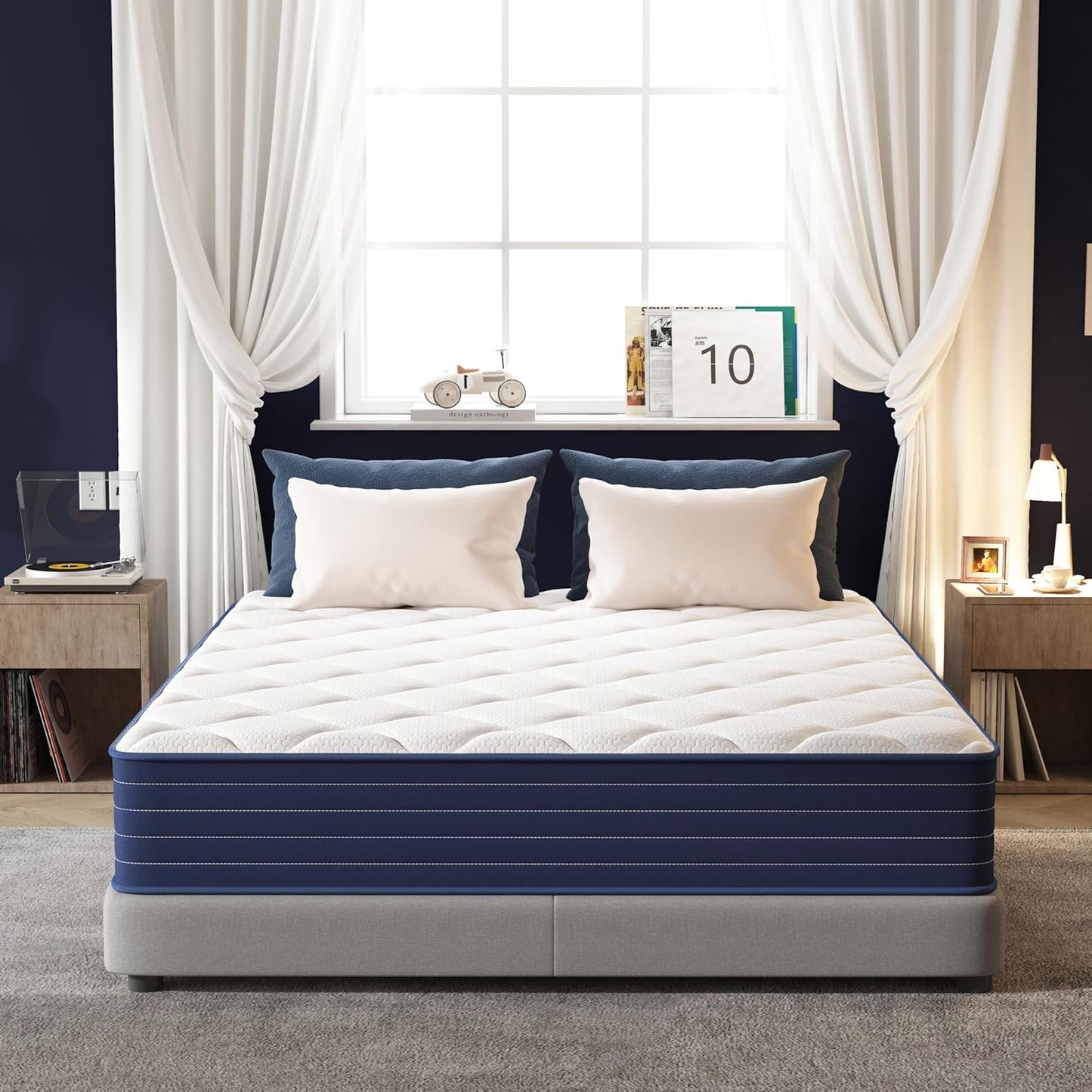 Queen Mattress 12 Inch Hybrid with Gel Memory Foam for Comfort