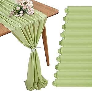 Elegant Green Chiffon Table Runner for St Patrick's Day Events