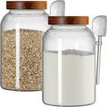 Glass 1 Gallon Wide Mouth Storage Jars 2-Pack - Airtight Screw Lids