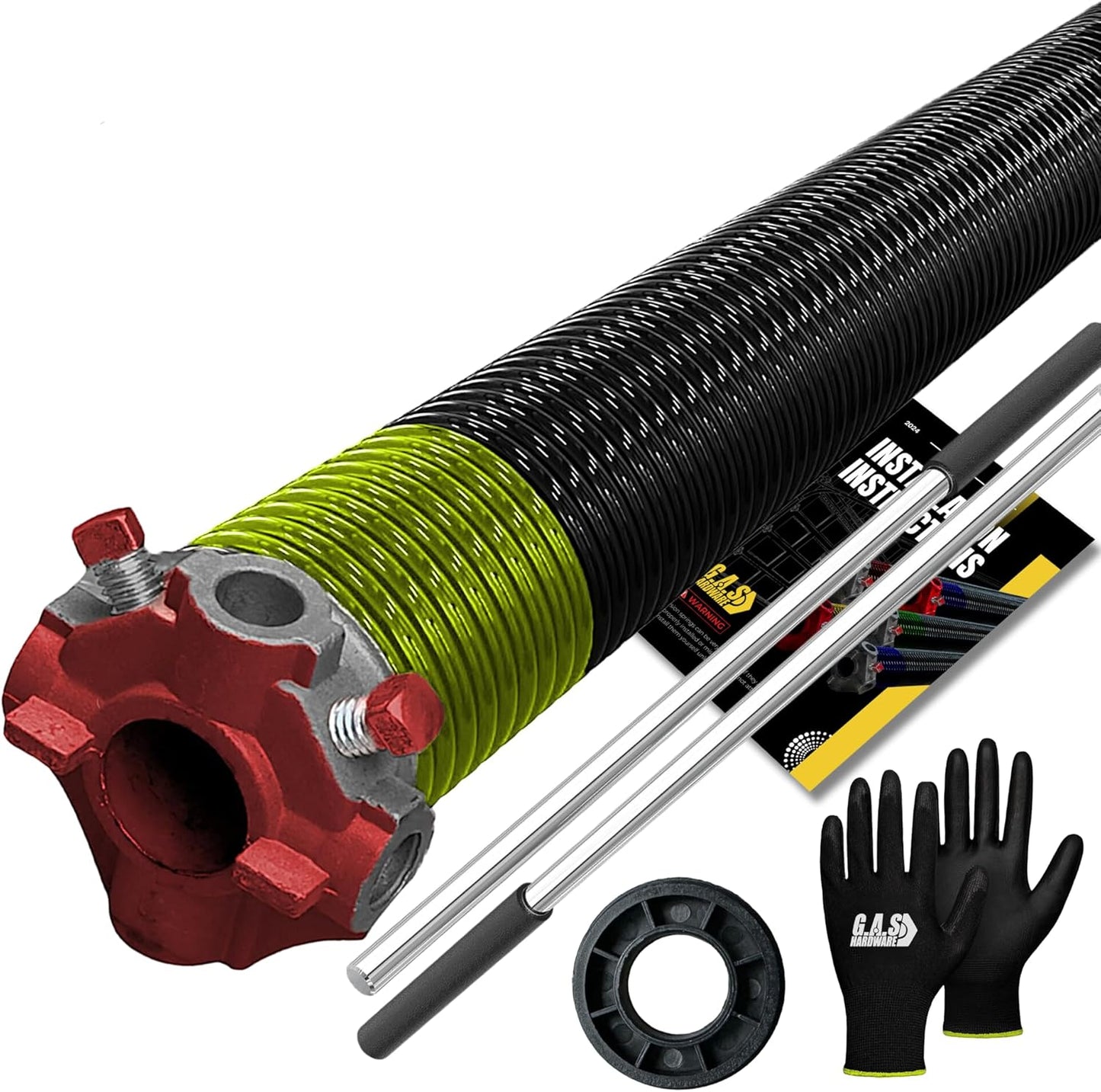 Garage Door Torsion Spring 207x2x24 with Winding Bars and Gloves