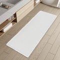 Checkered Bath Runner Rug 2 ft x 5 ft White - Super Absorbent Quick