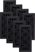 Gothic Floor Register 4x10 in Textured Black - 8 Pack