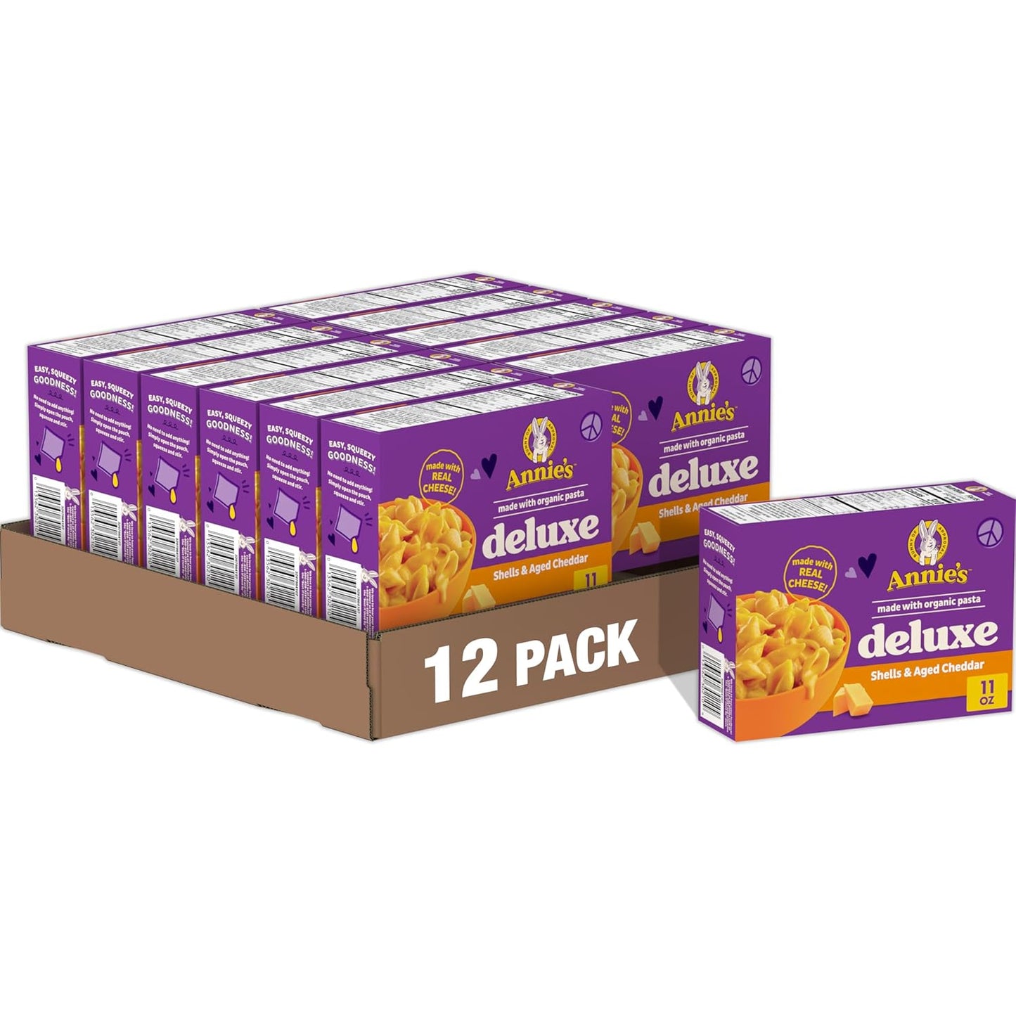 Annie's Deluxe Shells and Aged Cheddar for Kids and Adults