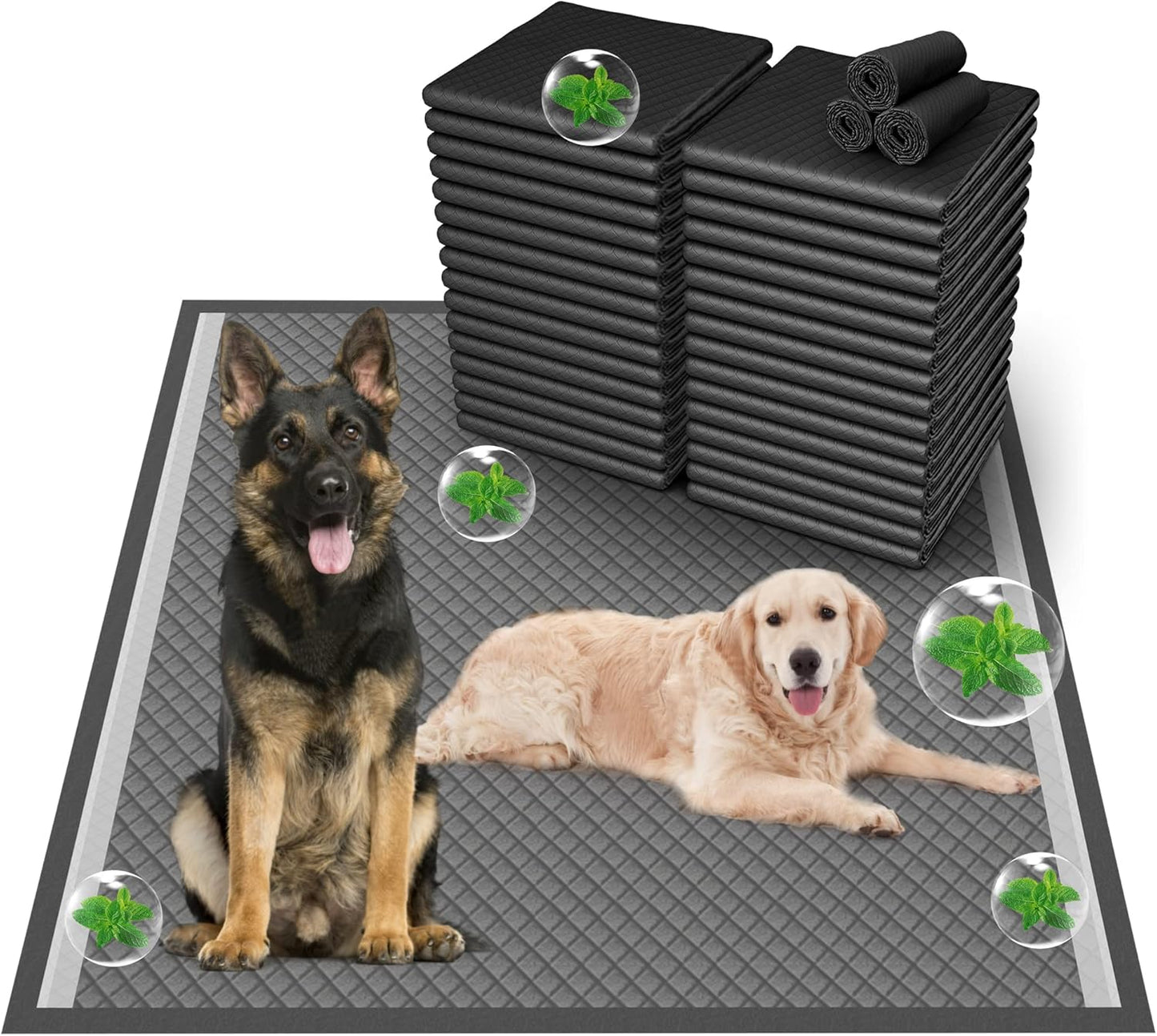 Boscute Charcoal Super Absorbency Puppy Pads for Pets Training