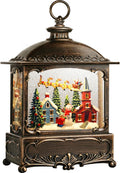 Christmas Snow Globe Lantern 12 in - Musical Glitter Lantern