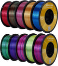 Kingroon PLA Filament Triple Color Silk PLA 10 Rolls - Vivid