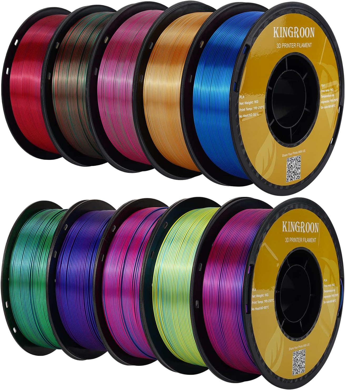 Kingroon PLA Filament for Stunning Multi-Color 3D Printing