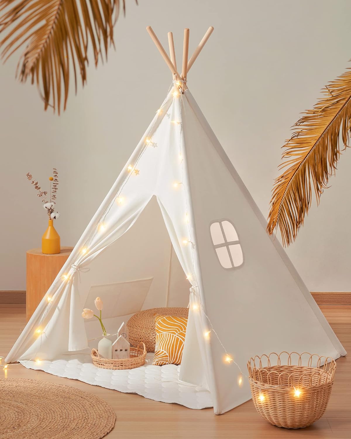 Cozy Cotton Teepee for Kids with Lights