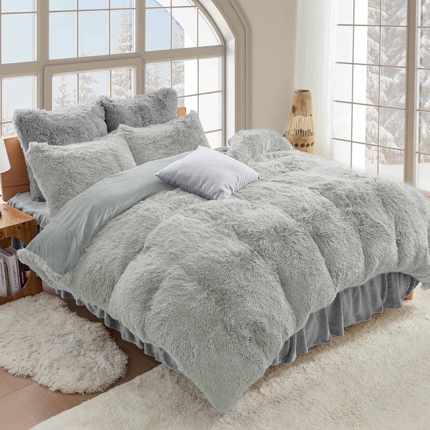Sasttie 3-Piece Fluffy Duvet Cover Full for Cozy Winter Nights