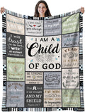 Faith-Based Bible Verse Blanket 'I Am a Child of God' Throw - Cozy