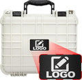 Waterproof 13.37 in Camera Hard Case with Custom Logo Plate - White