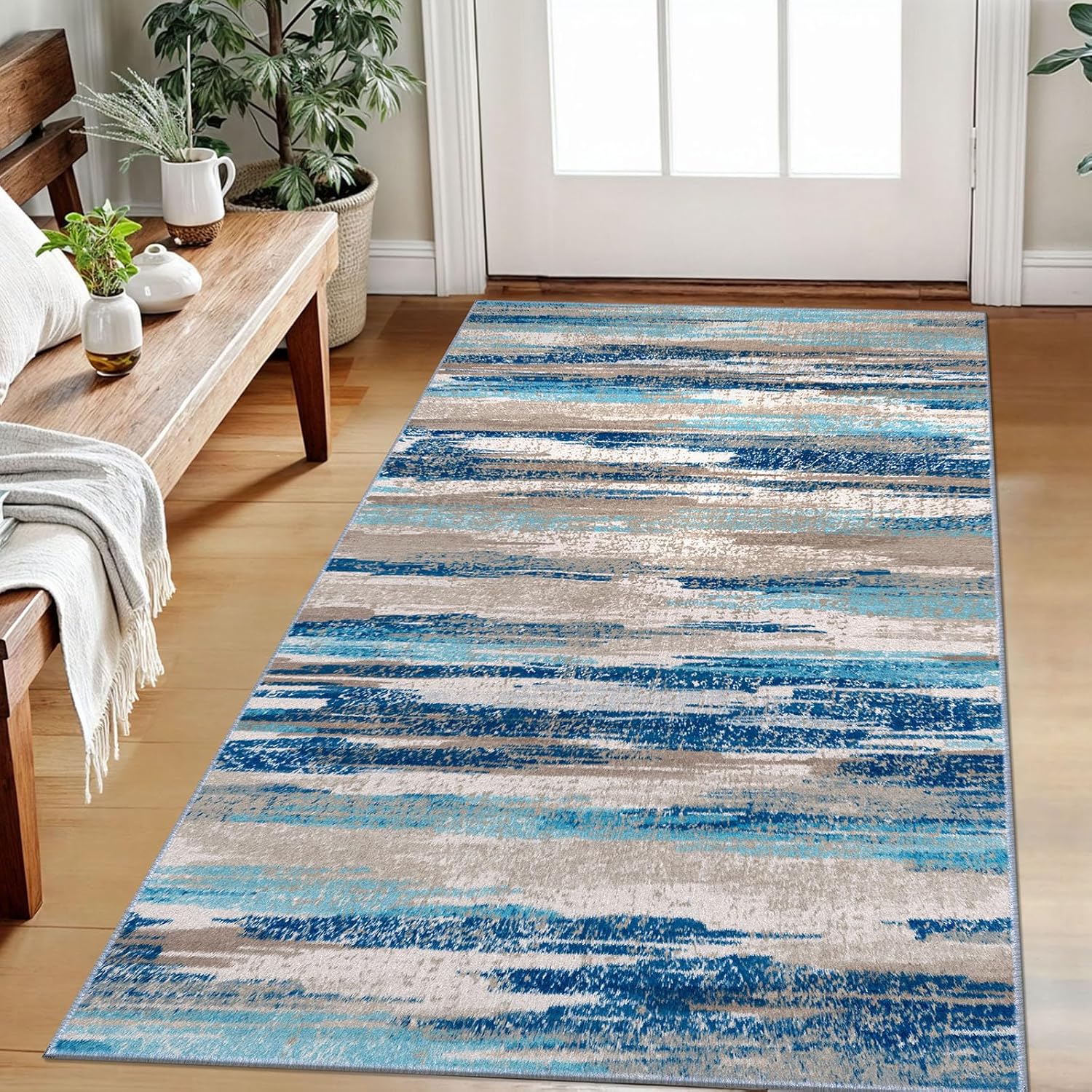 Modern Abstract 3x5 Area Rug for Indoor Spaces - Soft and Washable