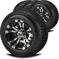205/50-10 Warlock Black/Machined Tire and Wheel Combo - Set of 4