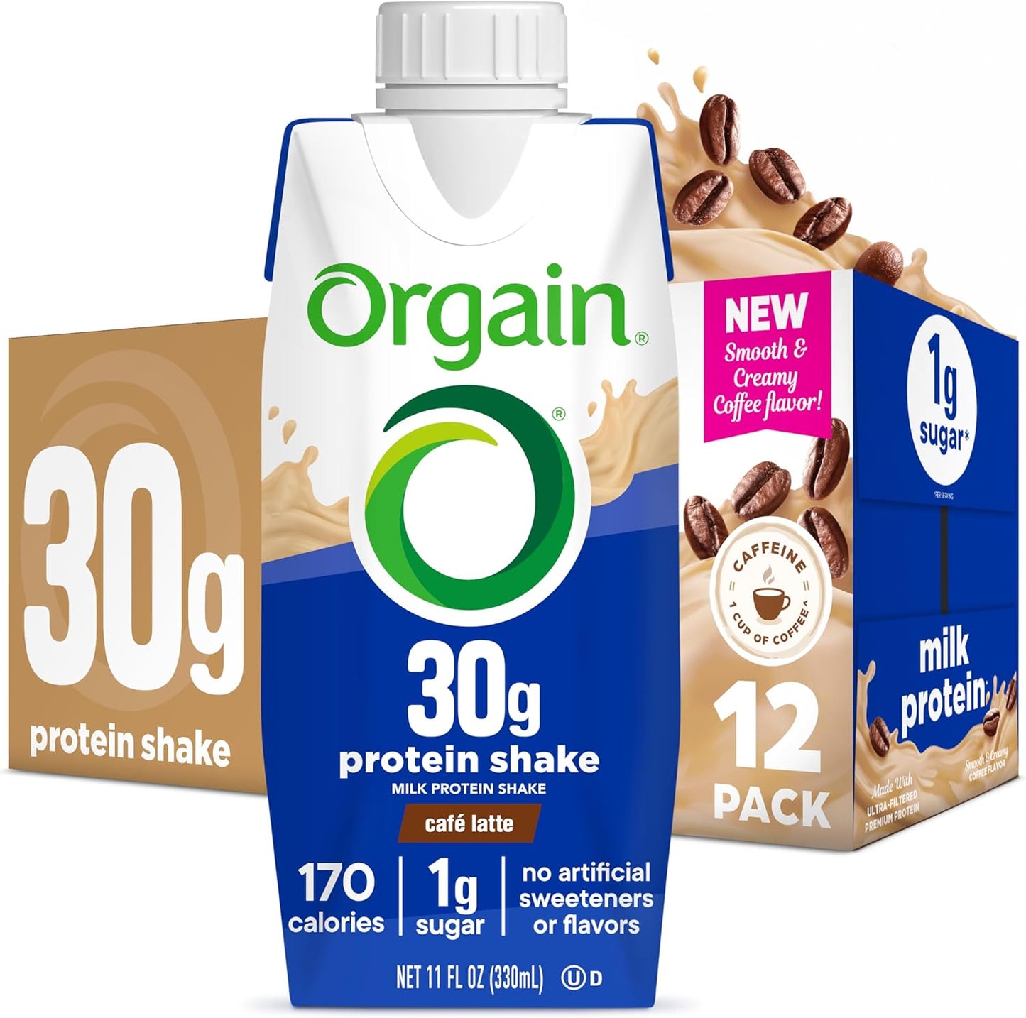 Orgain 30g High Protein Shake Cafe Latte for On-the-Go Nutrition