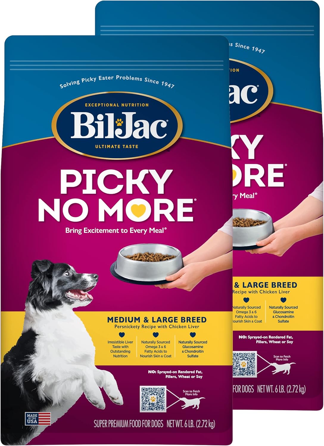 Bil-Jac Picky No More Dry Dog Food for Medium & Large Breeds