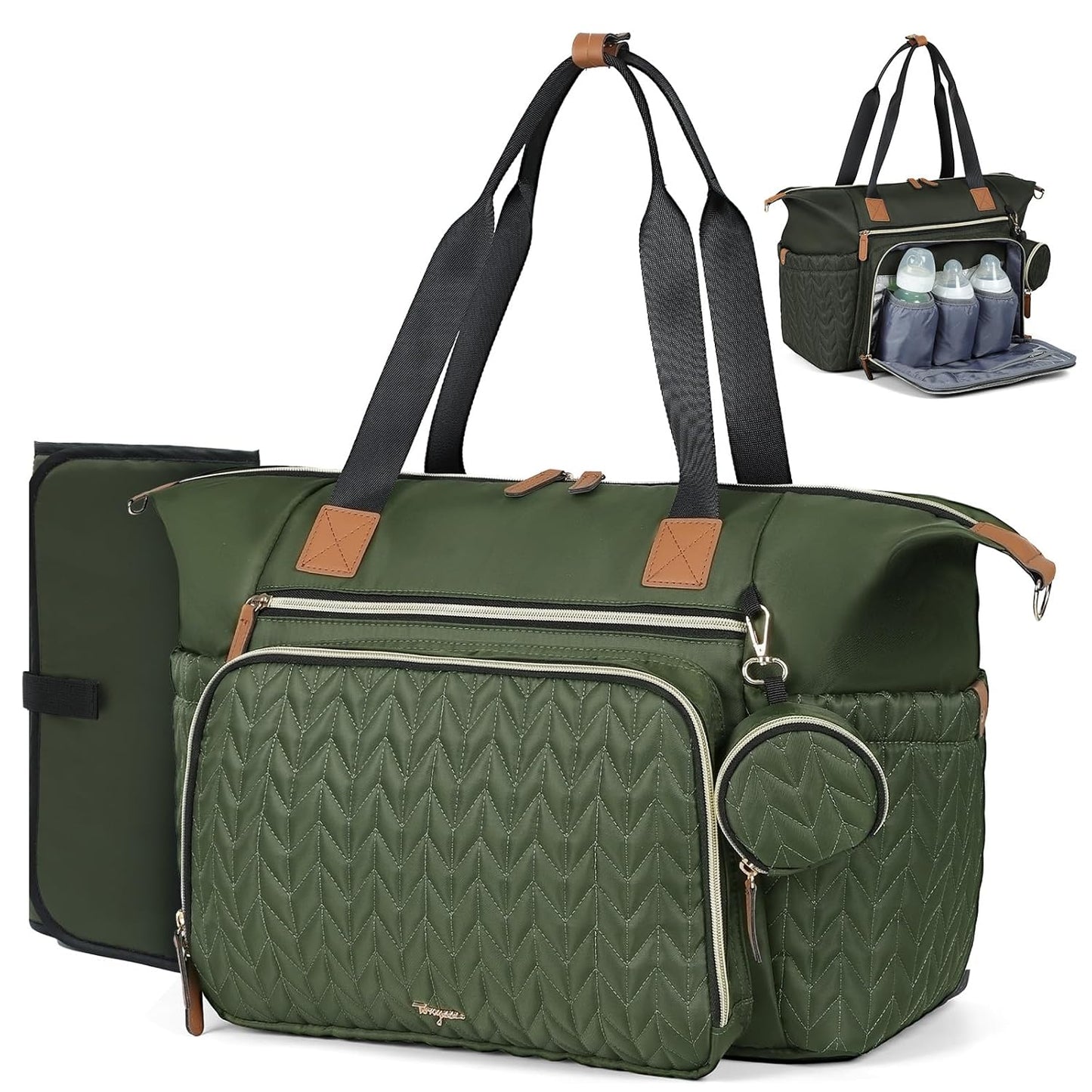 Waterproof Diaper Tote with Pacifier Case - Tonyeee