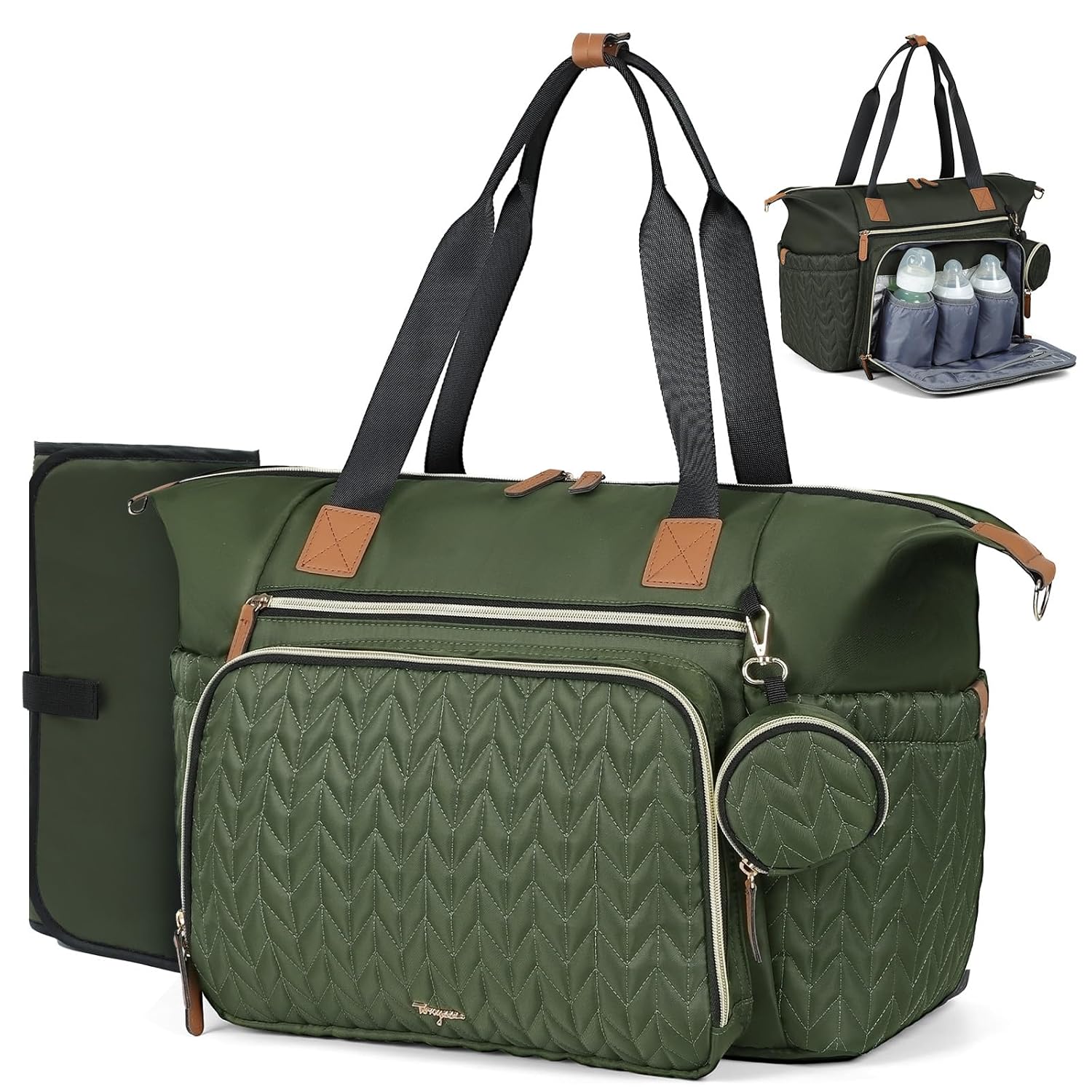 Waterproof Diaper Tote with Pacifier Case - Tonyeee