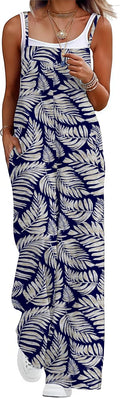 Lepunuo Womens Casual Loose Jumpsuits - Lightweight Boho Wide Leg