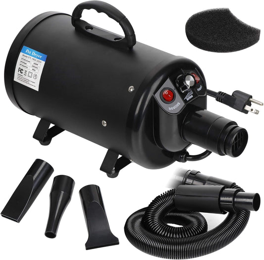 ZENY 2400W Pet Hair Dryer with Heater - Quick Drying Power!