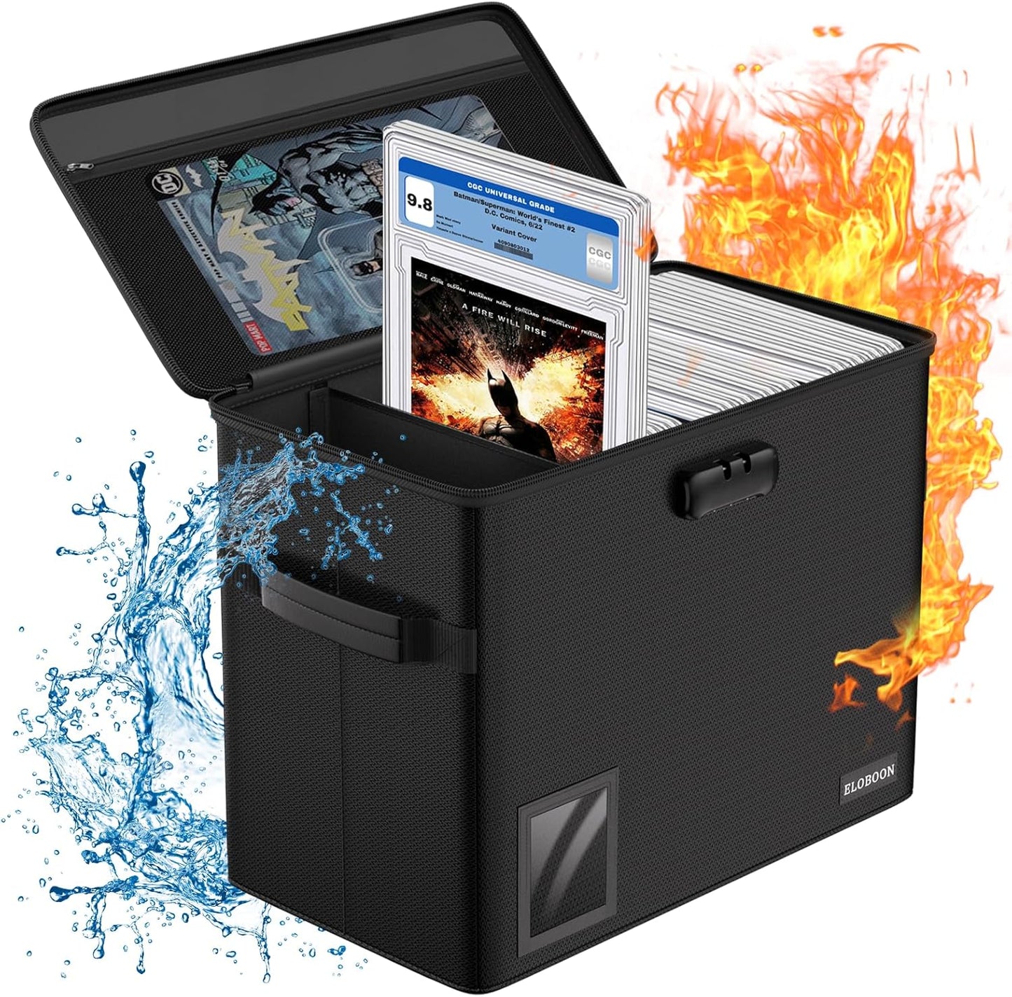Graded Comic Book Storage Box for 30 Comics, Fireproof & Durable