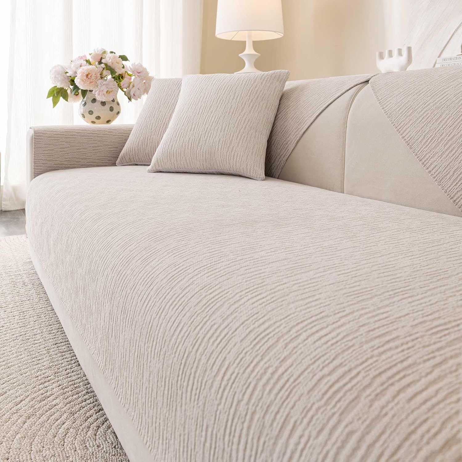 Soft Waterproof Chenille Cover for 3 Cushion Couch Sofa