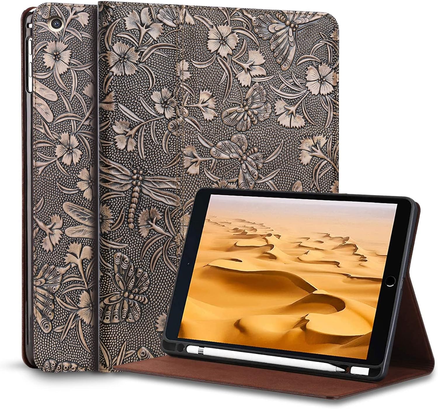Gexmil Leather Case for iPad 10.2 inch with Pencil Holder