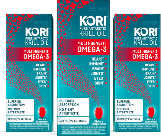Kori Krill Oil Omega-3 400mg Mini Softgels for Health