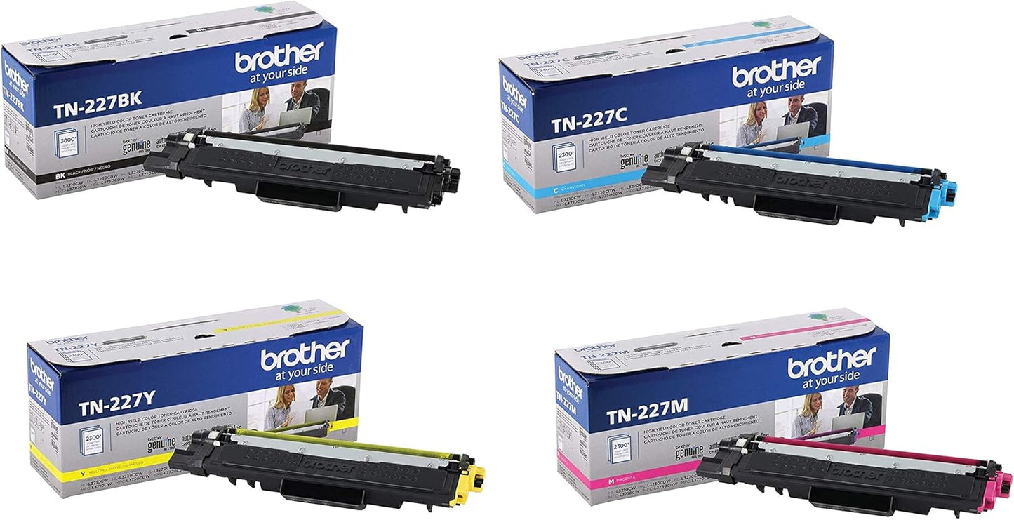 Vibrant Printing: Brother TN227 4 High Yield Color Toner Set