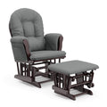 Storkcraft Hoop Glider & Ottoman (Espresso/Gray) - GREENGUARD Gold